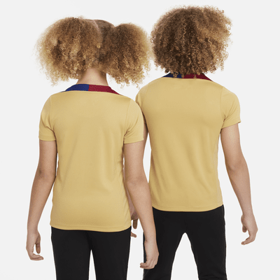 Camisola de futebol de malha de manga curta Nike Dri-FIT Strike FC Barcelona Júnior