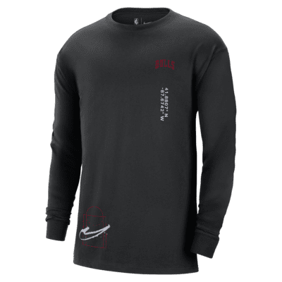 Youth Adidas Black Chicago Bulls On-Court Shooter Long Sleeve T-Shirt