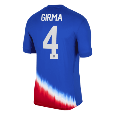 Jersey de fútbol Nike Dri-FIT de la selección nacional de fútbol femenino de Estados Unidos visitante 2024 Stadium Naomi Girma para hombre