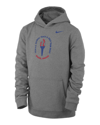 Подростковое худи USATF Club Fleece Big Kids' Nike Pullover Hoodie для бега