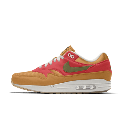 фото Женские кроссовки с индивидуальным дизайном nike air max 1 by you - оранжевый