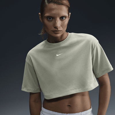 Γυναικείο crop T-Shirt από διχτυωτό υλικό Nike Sportswear