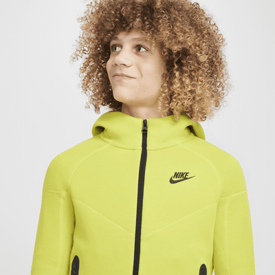 Nike Sportswear Tech Fleece-hættetrøje med lynlås til større børn (drenge)