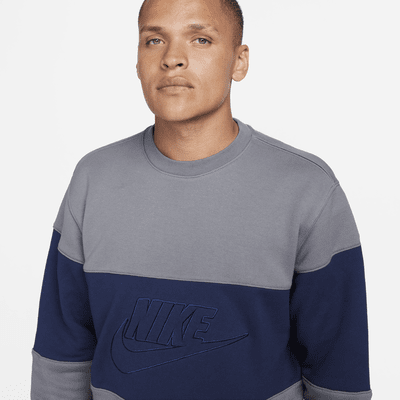 Sudadera de cuello redondo de French Terry con colores contrastantes para hombre Nike Club