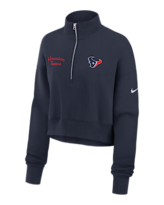 Женские  Houston Texans Phoenix Nike NFL Cropped 1/4-Zip Crew
