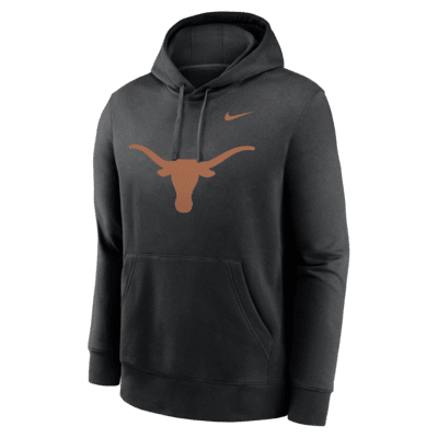 Sudadera con gorro sin cierre universitaria Nike para hombre Texas Longhorns Primetime Evergreen Club Primary Logo