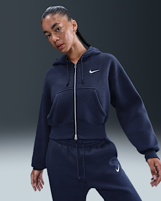 Женское худи Nike Sportswear Phoenix Fleece Loose Full-Zip Cropped Hoodie