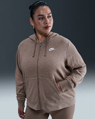 Женское худи Nike Sportswear Club Fleece Full-Zip Hoodie (Plus Size)