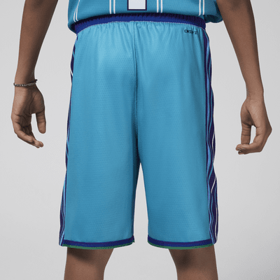 Calções NBA Swingman Jordan Dri-FIT Charlotte Hornets 2023/24 Hardwood Classics Júnior (Rapaz)