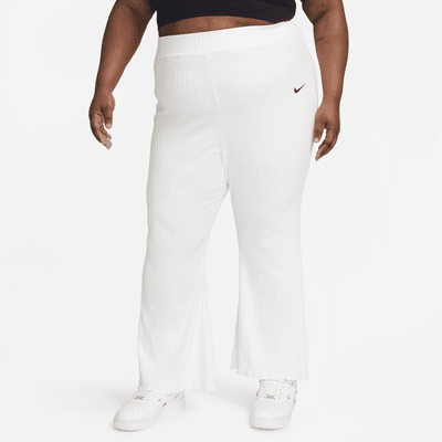 Pants de tejido de canalé de tiro alto para mujer Nike Sportswear (talla grande)