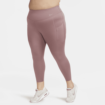 Leggings con bolsillos de 7/8 de tiro alto de sujeción firme para mujer (talla grande) Nike Go