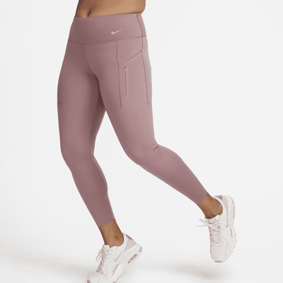 Nike Go 7/8-Leggings mit starkem Halt, mittelhohem Bund und Taschen für Damen