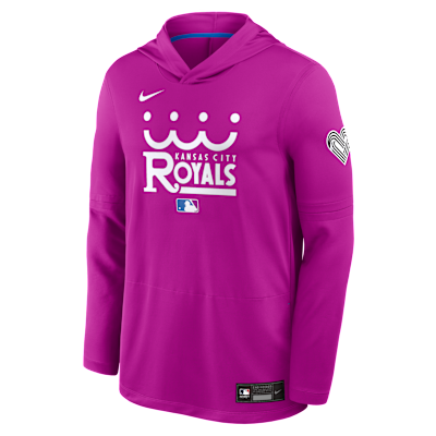 Kansas City Royals City Connect Men's Nike Dri-FIT MLB Long-Sleeve Hooded Top from Nike - $80