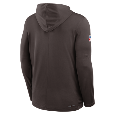Cleveland Browns Pure Fury Sideline Men's Nike Dri-FIT NFL Long-Sleeve Hooded Top