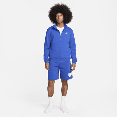 Pull à demi-zip en tissu brossé Nike Sportswear Club pour Homme