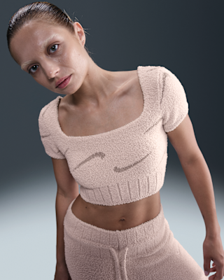 Женские шорты Nike Sportswear Phoenix Cozy Bouclé Short-Sleeve Cropped Knit Top