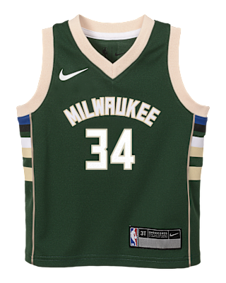 Детские джерси Giannis Antetokounmpo Milwaukee Bucks Icon Edition Toddler (2T) Nike NBA Swingman Jersey