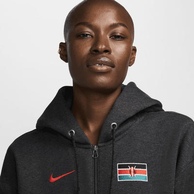 Hoodie folgado com fecho completo Nike Team Kenya Phoenix Fleece para mulher