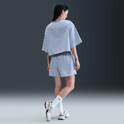 나이키 스포츠웨어 칠 포플린 여성 미드라이즈 루즈 스트라이프 쇼츠