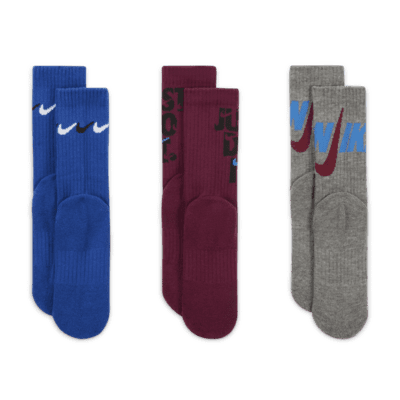 Nike Graphic Dri-FIT Crew Socks (3 Pairs) Little Kids' Socks