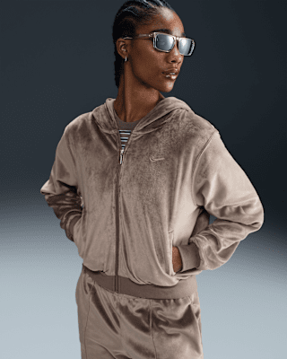 Женское худи Nike Sportswear Chill Knit Loose Velour Full-Zip Hoodie