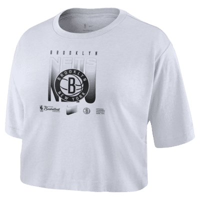 Playera corta Nike NBA para mujer Brooklyn Nets Courtside