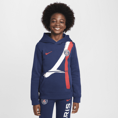 Paris Saint-Germain Club Nike Soccer kapucnis pulóver nagyobb gyerekeknek (fiúknak)