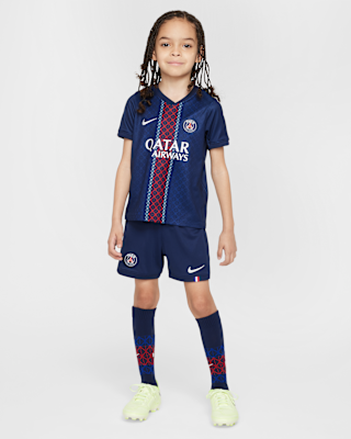 Детские  Paris Saint-Germain 2025/26 Stadium Home Little Kids' Nike Soccer Replica 3-Piece Kit