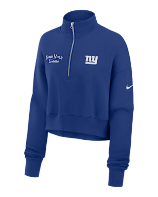 Женские  New York Giants Phoenix Nike NFL Cropped 1/4-Zip Crew