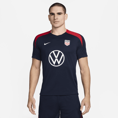 Playera de fútbol de manga corta de tejido Knit Nike Dri-FIT para hombre USMNT Strike