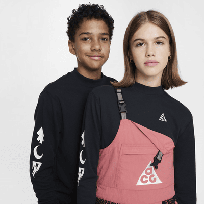 Langærmet Nike ACG Dri-FIT-overdel med waffle-mønster til større børn