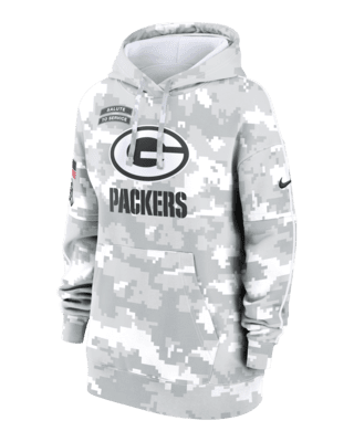 Женское худи Green Bay Packers Salute to Service Primary Edge Club Nike NFL Pullover Hoodie