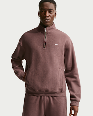Мужские  Nike Solo Swoosh Fleece Quarter-Zip Top