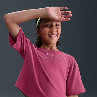 Nike One Relaxed Big Kids' (Girls') Dri-FIT Short-Sleeve Top
