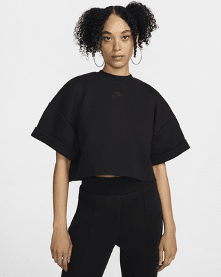 Женские шорты Nike Sportswear Tech Fleece Oversized Short-Sleeve Cropped Top