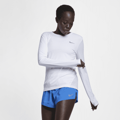 nike v neck miler running top ladies