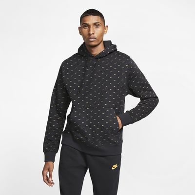 nike sportswear men's swoosh printed pullover hoodie