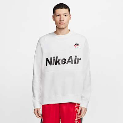 nike air crewneck fleece in red