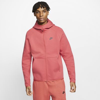 red nike tech fleece jacket