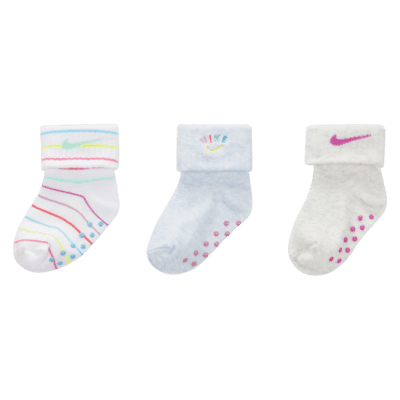 Calcetines hasta el tobillo con agarre para bebé Nike (6 a 12 meses) (3  pares).