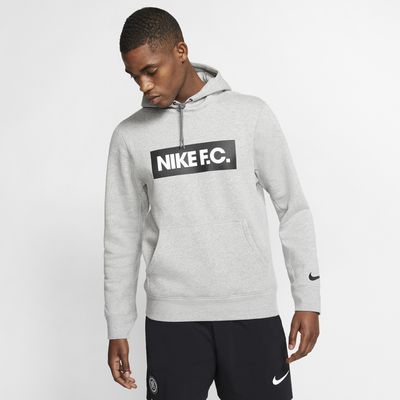 nike fc logo hoodie in white