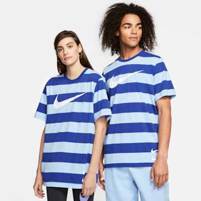 Nike Sportswear Swoosh Striped T Shirt. Nike NO Nike Sportswear REPEAT - T-shirts - white
