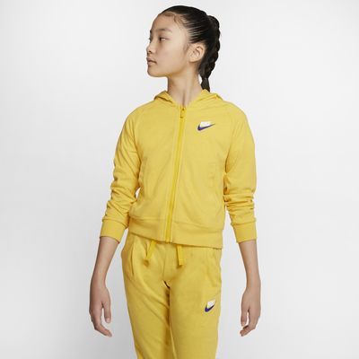 girls yellow nike hoodie