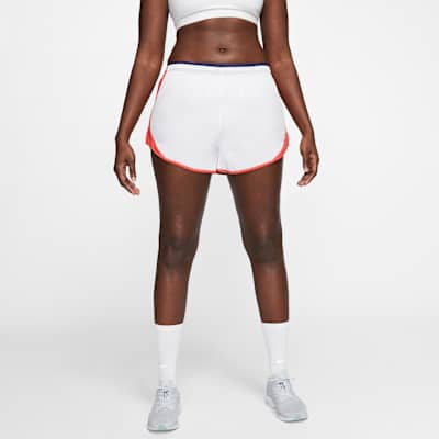 white nike running shorts