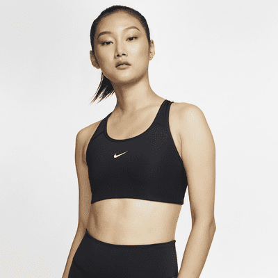 Sujetador deportivo de sujeción media con almohadilla de una sola pieza para mujer Nike Dri-FIT Swoosh