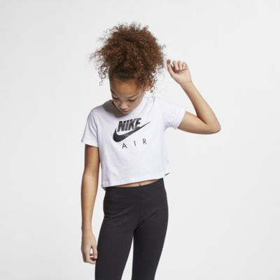 nike black and white crop top