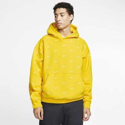 nike mini swoosh oversized yellow hoodie