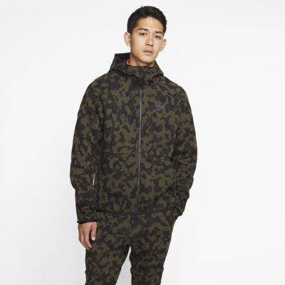 nike tech fleece hoodie olive green