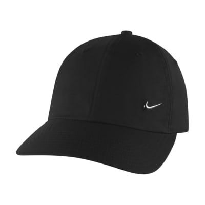 nike metal swoosh cap black