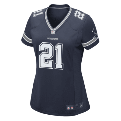 Nike Dallas Cowboys No21 Ezekiel Elliott White Women's Stitched NFL Limited Rush Jersey